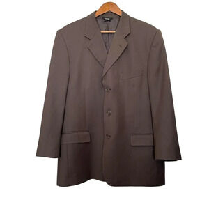 Pavone Italy Wool Sport Coat Blazer Jacket Brown Formal Career Office Size‎ 43R